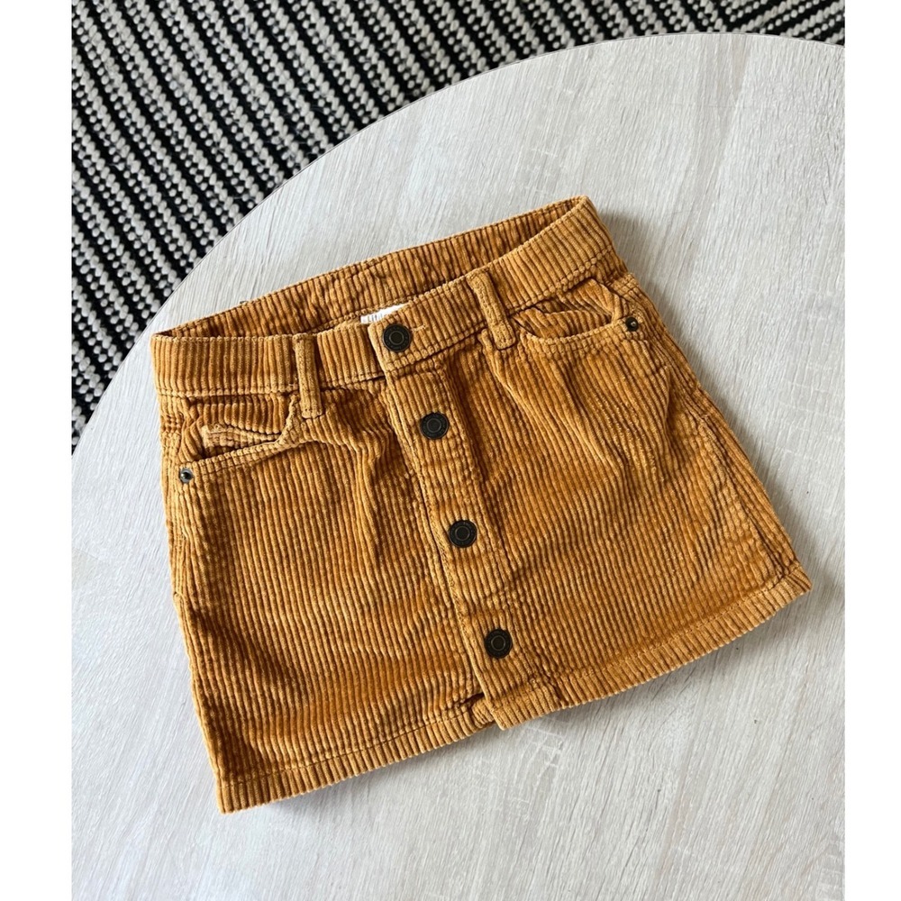 Little Co by Lauren Conrad Girls 5T Corduroy Button Front Mini Skirt Mustard Tan